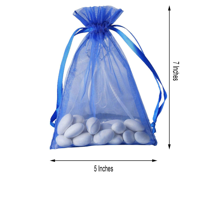 10 pcs 5x7" Sheer Organza Bags with Pull String