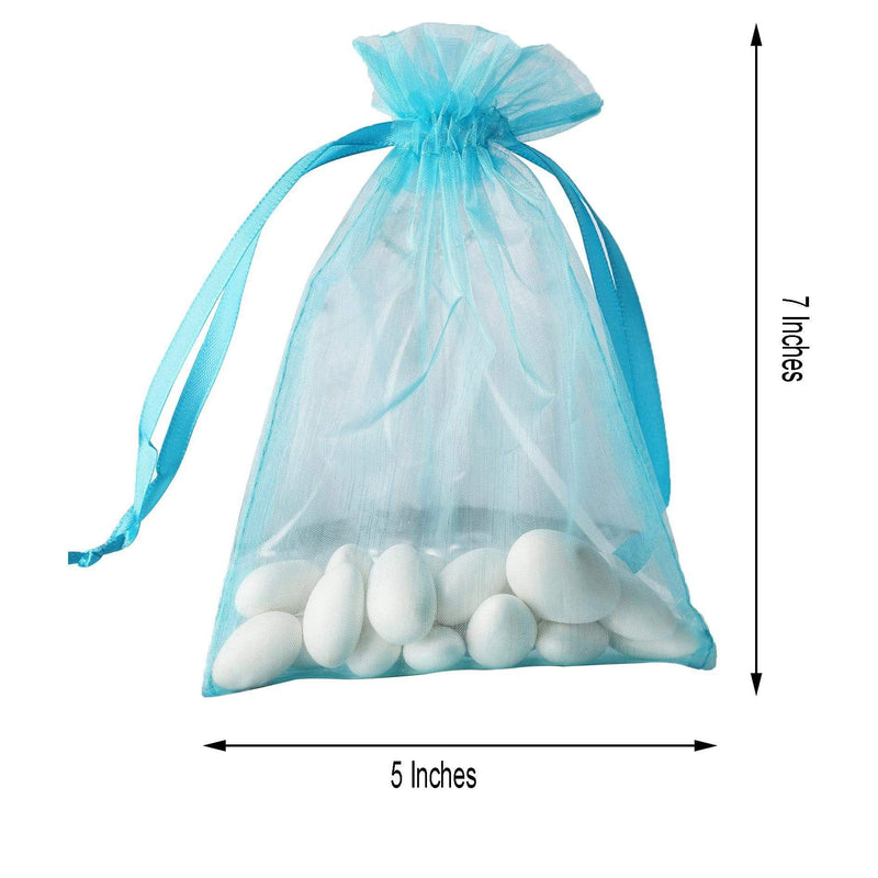 10 pcs 5x7" Sheer Organza Bags with Pull String
