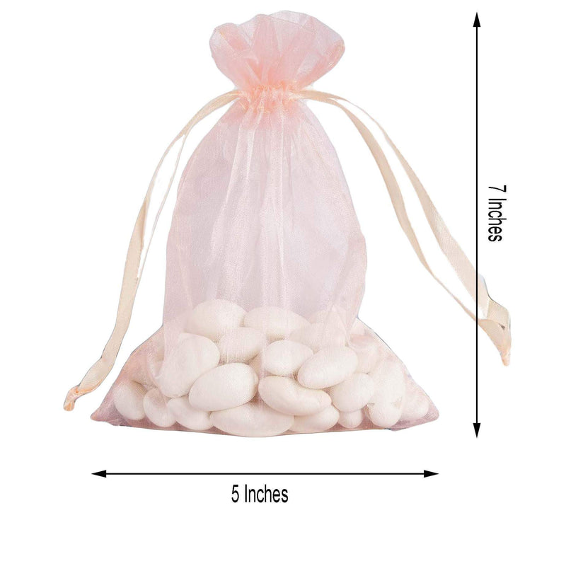 10 pcs 5x7" Sheer Organza Bags with Pull String