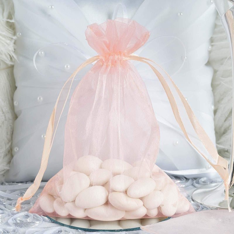 10 pcs 5x7" Sheer Organza Bags with Pull String