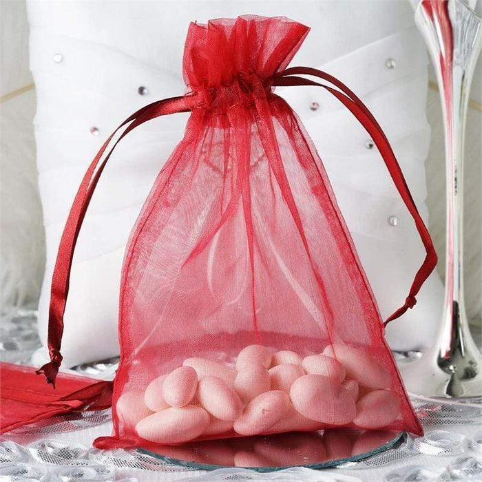 10 pcs 5x7" Sheer Organza Bags with Pull String