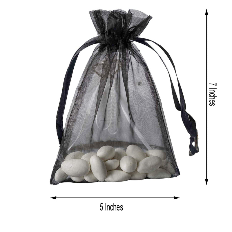 10 pcs 5x7" Sheer Organza Bags with Pull String