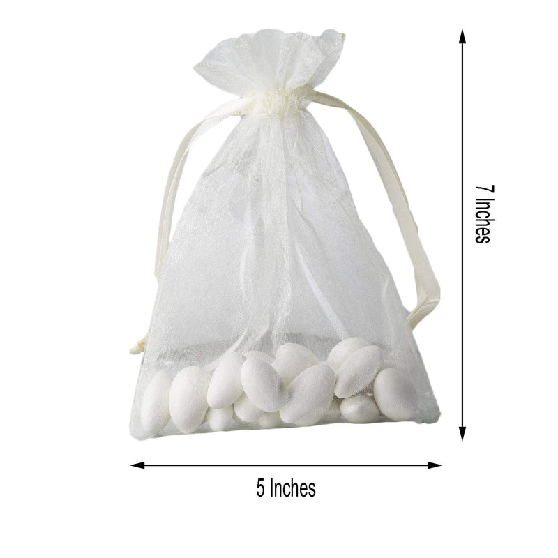 10 pcs 5x7" Sheer Organza Bags with Pull String