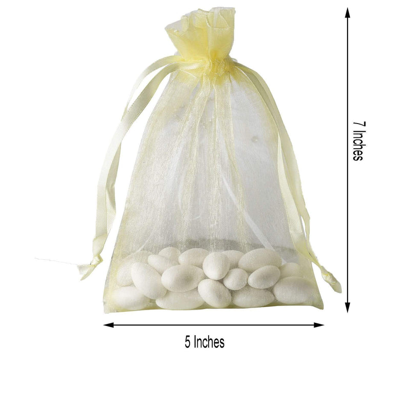 10 pcs 5x7" Sheer Organza Bags with Pull String