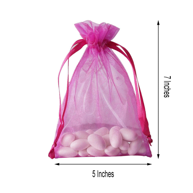 10 pcs 5x7" Sheer Organza Bags with Pull String