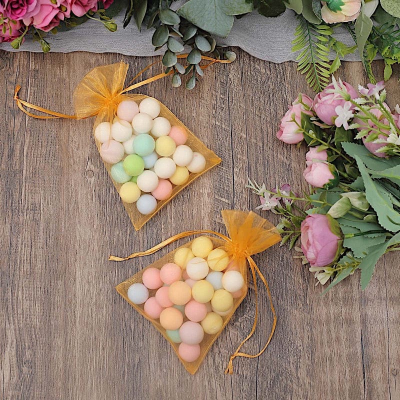 10 pcs 5x7" Sheer Organza Bags with Pull String