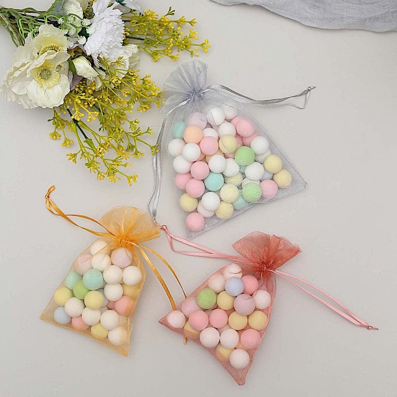 10 pcs 5x7" Sheer Organza Bags with Pull String