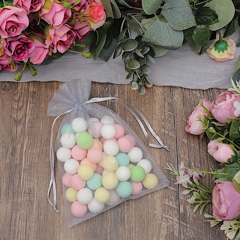 10 pcs 5x7" Sheer Organza Bags with Pull String