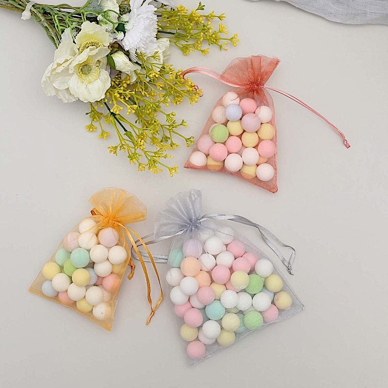 10 pcs 5x7" Sheer Organza Bags with Pull String