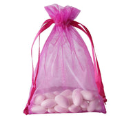 10 pcs 5x7" Sheer Organza Bags with Pull String BAG_5X7_FUSH