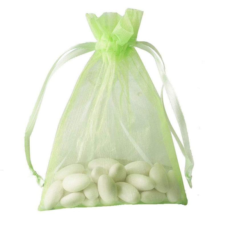 10 pcs 5x7" Sheer Organza Bags with Pull String BAG_5X7_MINT