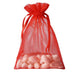 10 pcs 5x7" Sheer Organza Bags with Pull String BAG_5X7_RED