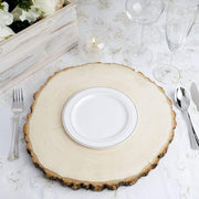 10 pcs 6" Round Dessert Plates with Trim - Disposable Tableware