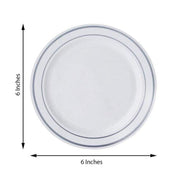 10 pcs 6" Round Dessert Plates with Trim - Disposable Tableware