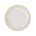 10 pcs 6" Round Dessert Plates with Trim - Disposable Tableware PLST_PLA0022_IVRG