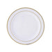 10 pcs 6" Round Dessert Plates with Trim - Disposable Tableware PLST_PLA0022_WHTG