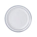 10 pcs 6" Round Dessert Plates with Trim - Disposable Tableware PLST_PLA0022_WHTS
