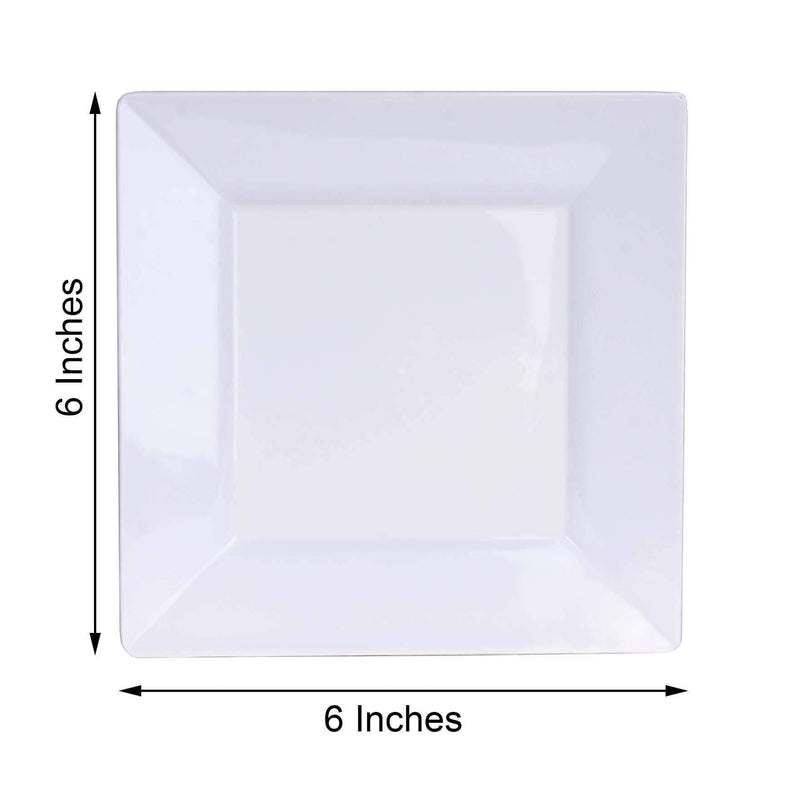 10 pcs 6" Square Dessert Plates - Disposable Tableware
