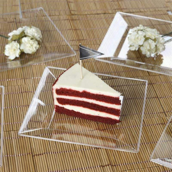 10 pcs 6" Square Dessert Plates - Disposable Tableware PLST_PLATE06_CLR