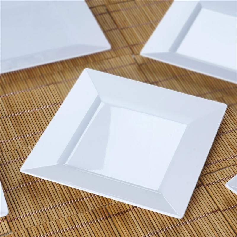 10 pcs 6" Square Dessert Plates - Disposable Tableware PLST_PLATE06_WHT