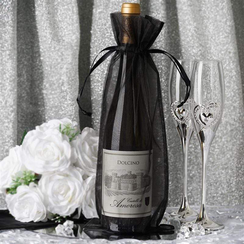 10 pcs 6x15" Sheer Organza Bags with Pull String