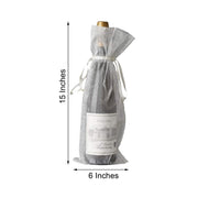 10 pcs 6x15" Sheer Organza Bags with Pull String