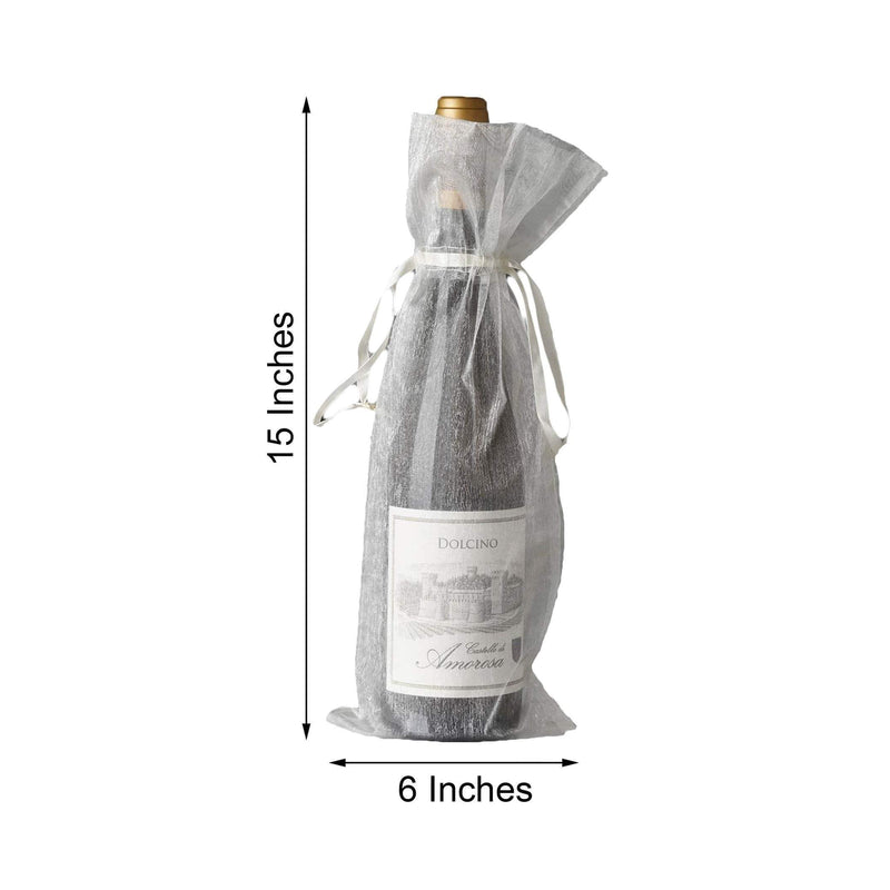 10 pcs 6x15" Sheer Organza Bags with Pull String