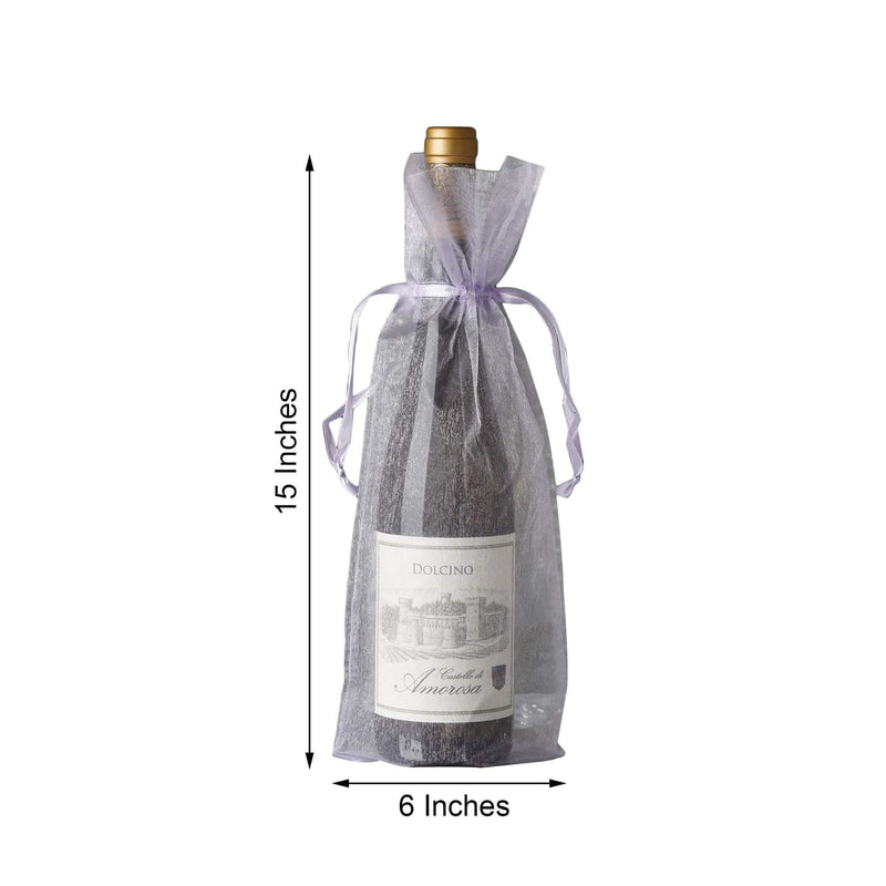 10 pcs 6x15" Sheer Organza Bags with Pull String