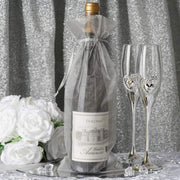 10 pcs 6x15" Sheer Organza Bags with Pull String