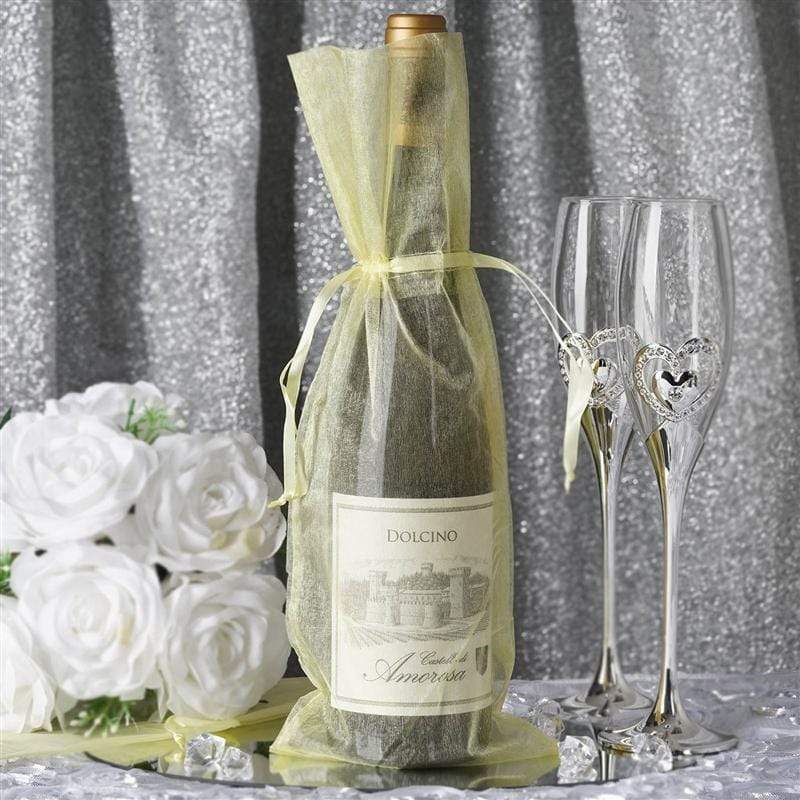 10 pcs 6x15" Sheer Organza Bags with Pull String