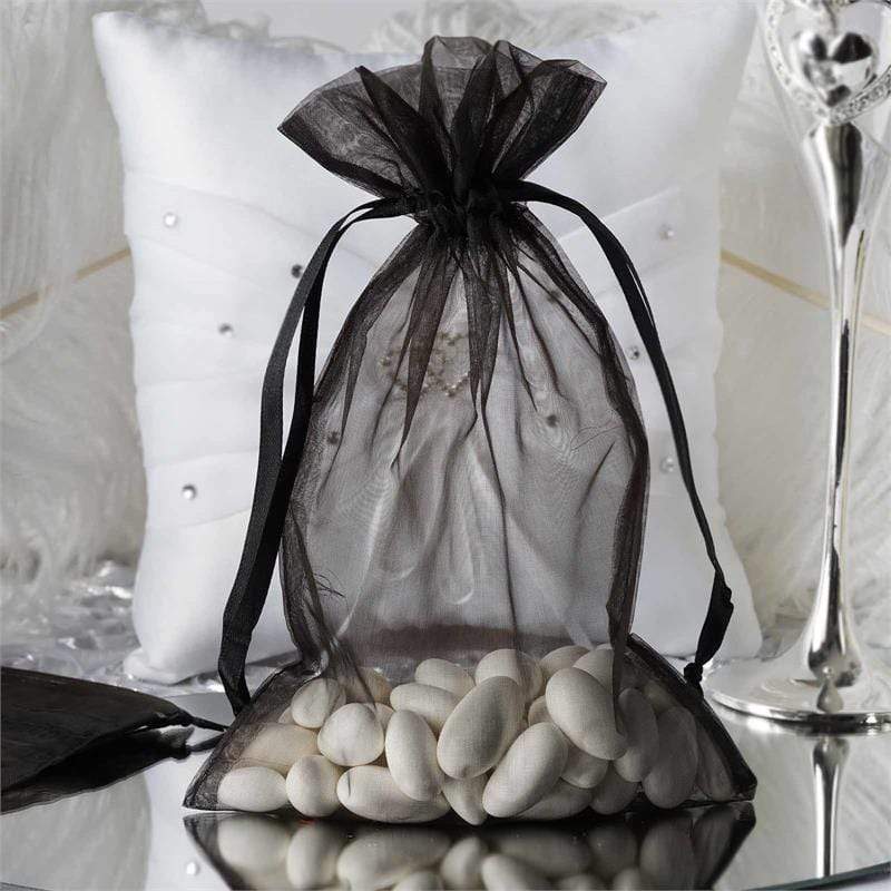 10 pcs 6x9" Sheer Organza Bags with Pull String