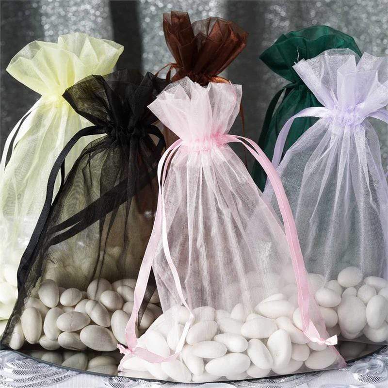 10 pcs 6x9" Sheer Organza Bags with Pull String