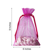 10 pcs 6x9" Sheer Organza Bags with Pull String