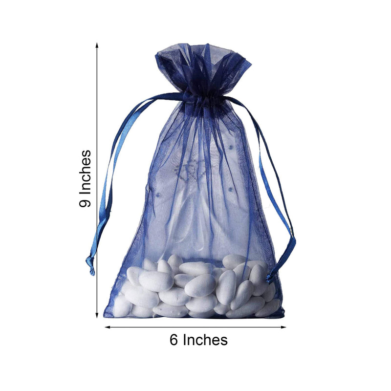 10 pcs 6x9" Sheer Organza Bags with Pull String