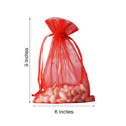 10 pcs 6x9" Sheer Organza Bags with Pull String