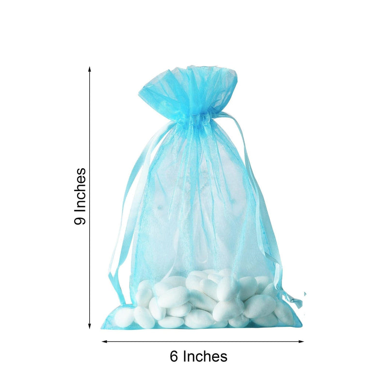 10 pcs 6x9" Sheer Organza Bags with Pull String