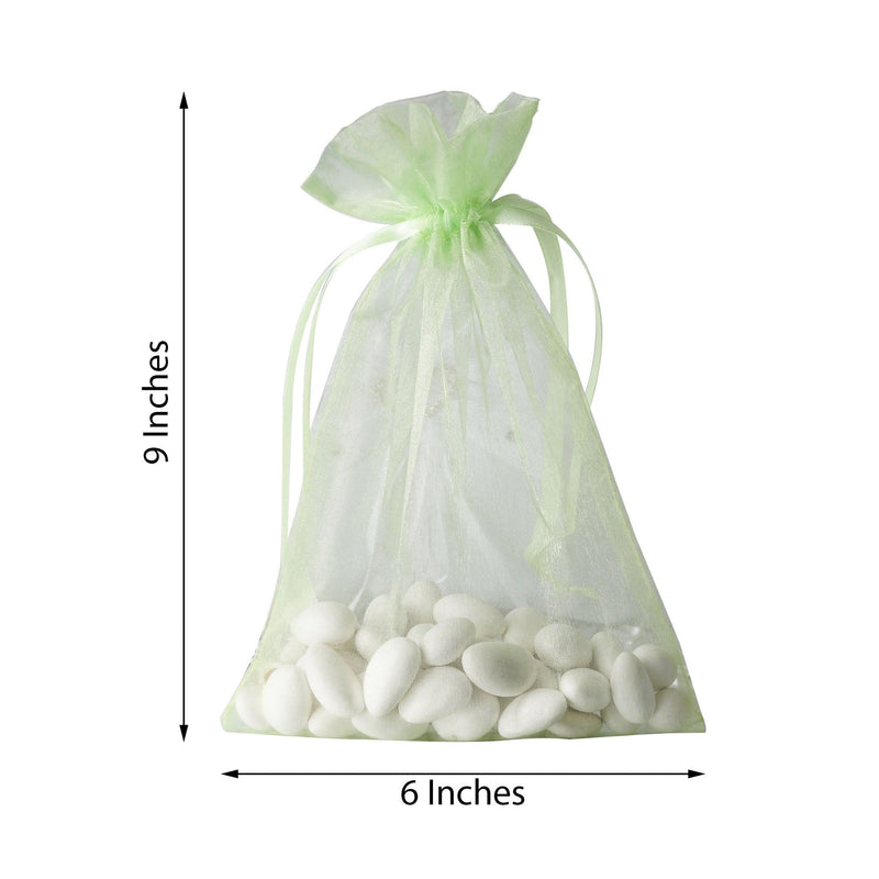10 pcs 6x9" Sheer Organza Bags with Pull String