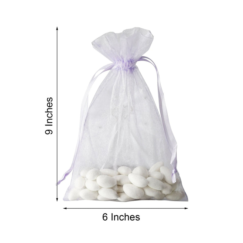 10 pcs 6x9" Sheer Organza Bags with Pull String