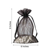 10 pcs 6x9" Sheer Organza Bags with Pull String