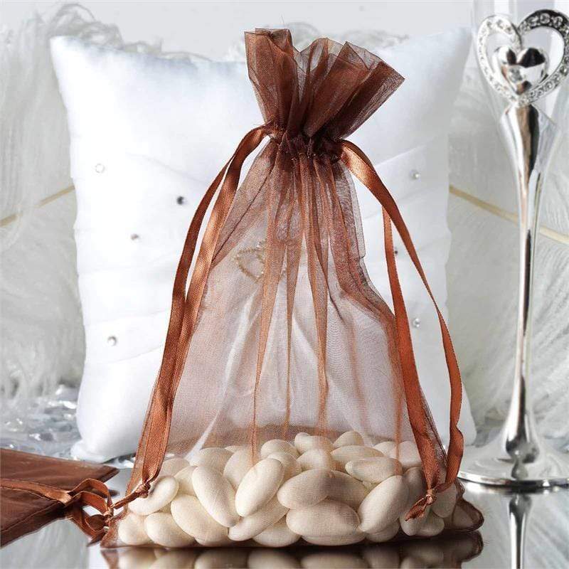 10 pcs 6x9" Sheer Organza Bags with Pull String