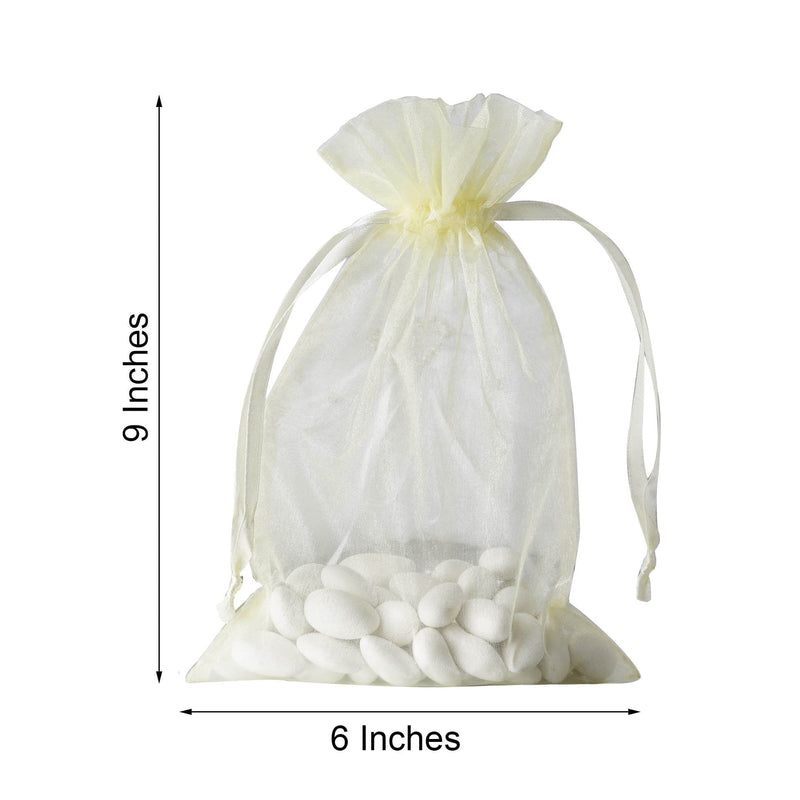 10 pcs 6x9" Sheer Organza Bags with Pull String
