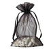 10 pcs 6x9" Sheer Organza Bags with Pull String BAG_6X9_BLK