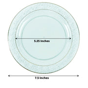 10 pcs 7.5" wide White Round Salad Plates with Hammered Trim - Disposable Tableware
