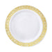 10 pcs 7" Round Dessert Plates with Lacy Trim - Disposable Tableware PLST_PLA0019_WHTG