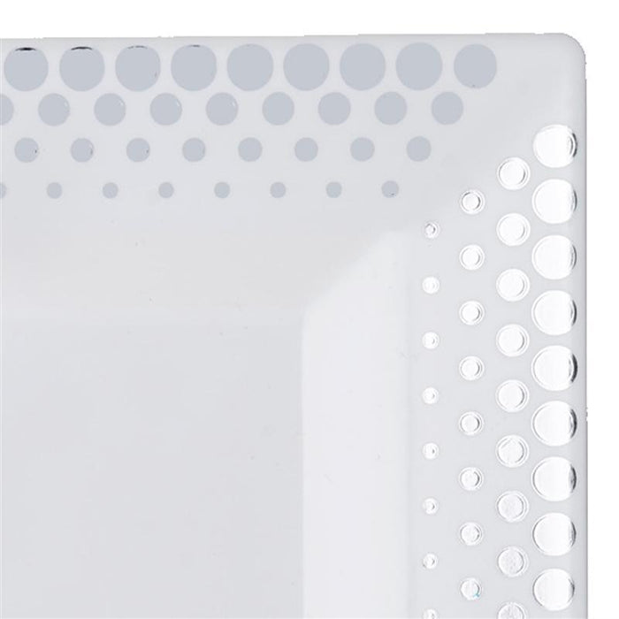 10 pcs 7" Square Dessert Plates with Hot Dots - Disposable Tableware
