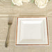 10 pcs 7" Square Plastic Dessert Appetizer Plates with Rim - Disposable Tableware