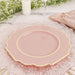 10 pcs 8" Baroque Plastic Dessert Plates with Gold Rim - Disposable Tableware
