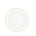 10 pcs 8" Baroque Plastic Dessert Plates with Gold Rim - Disposable Tableware DSP_PLR0014_8_CLGD
