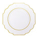 10 pcs 8" Baroque Plastic Dessert Plates with Gold Rim - Disposable Tableware DSP_PLR0014_8_WHGD