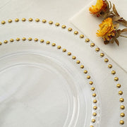 10 pcs 8" Plastic Dinner Plates With Beaded Rim - Disposable Tableware DSP_PLR4239_8_CLGD